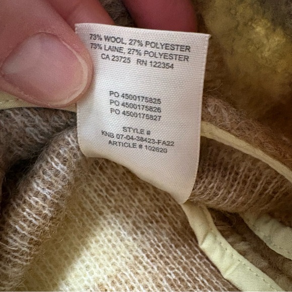 Wilfred Free Ganna Cropped Jacket Aritzia Plaid Wool Shacket Beige Camel Small - Picture 12 of 13